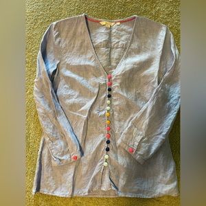 Boden blouse with rainbow buttons